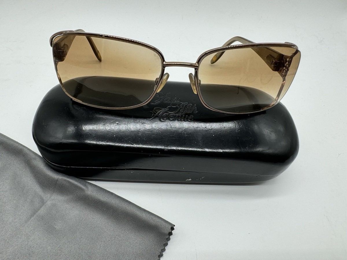 BROWN アクセ New SAKS FIFTH AVENUE Saks 57s Brown Oval Womens Eyeglasses