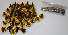 50 Pieces  YELLOW  ANIMAL cat eyes Puppet Craft 18 mm metal retainer Bear Doll