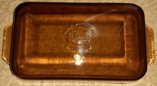 Rare Vintage Anchor Hocking Amber "Wheat" Ovenware Loaf Pan 441