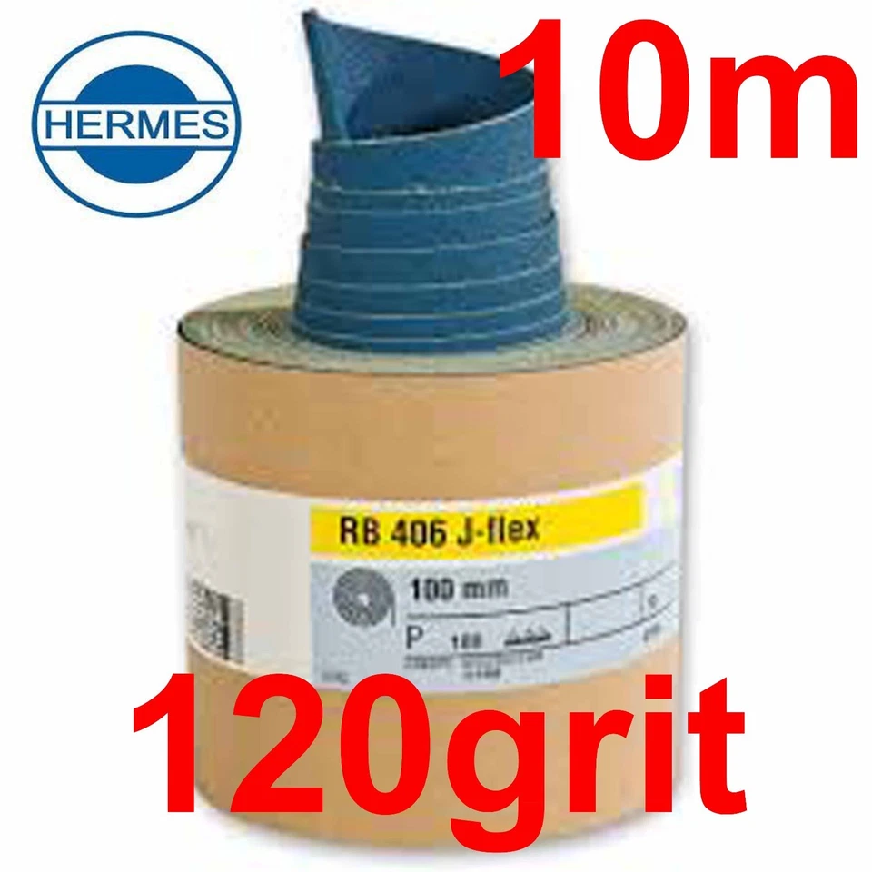 10 metres RB406 120 grit Hermes Jflex Cloth Backed J Flex Sandpaper Woodturning