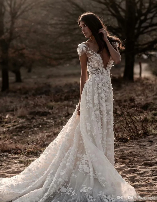 strapless open back dress Ball Gown Vintage Style Rose Flowers Silk Wedding Dress main image 1
