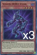 3X Yugioh Vision HERO Vyon GFP2-EN060 Ultra Rare 1st Edition NM