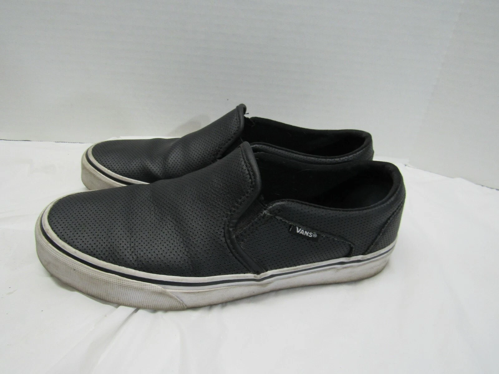 Vans Asher Sneaker Scarpe Slip On Donna Taglia 9 Nero Traforato