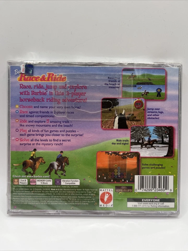 PS1 Barbie Video Game Race & Ride Mattel Sony PlayStation - NIB With Plastic - Image 2 of 4