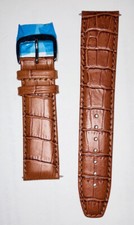 Jacques Lemans 22MM Alligator Grain Genuine Leather Watch Strap 8" Light BROWN