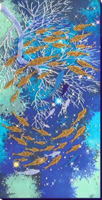 Bead embroidery kit Circulation needlework kit Art canvas beadwork pattern
