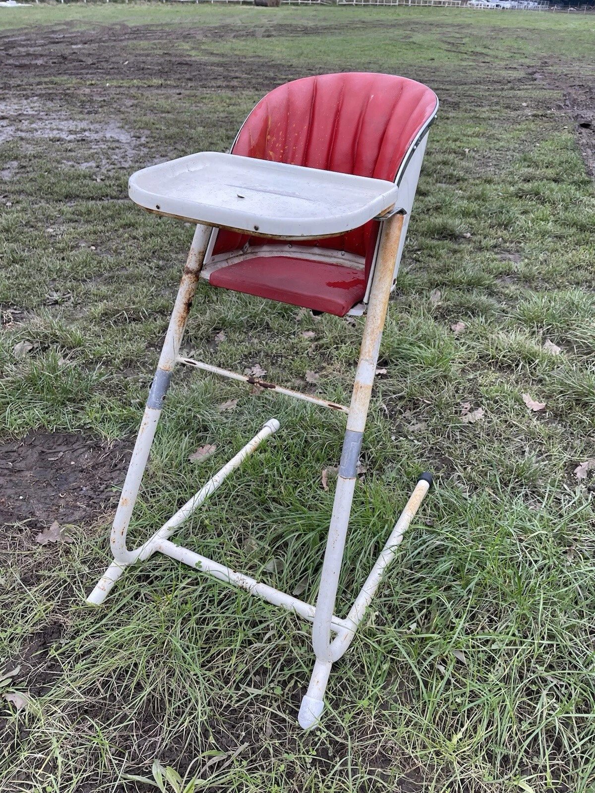 VERY RARE VINTAGE BABY HIGH CHAIR, HILLIX MARMET ART DECO MID CENTURY RETRO
