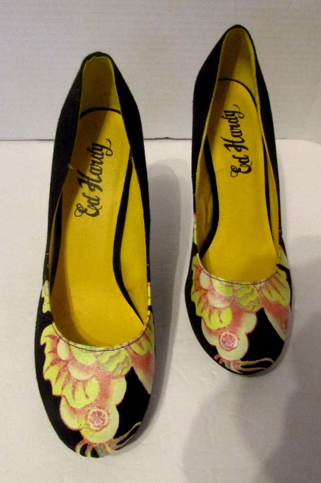 Zapatos de tacón Ed Hardy Amma florales pinup tacones de aguja para mujer talla US 8 Foto 3 de 4