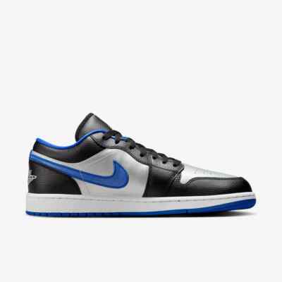 New Nike Air Jordan 1 Low Shoes - Black/ Game Royal (553558