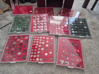 Lote de trabajo masivo colección de monedas plata romana martillada victoriana bonito lote