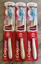Colgate 360 Optic White Medium Bristle Toothbrush Lot of 3