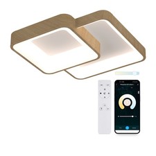 Plafón LED KSIX Phenomena 45W 45 x 45 x 10 cm Madera Marrón (3000k - 6000k)