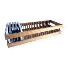 Vintage IKEA Wooden DVD Storage Rack Wall Mount Tower Holds 24 DVDs 57cm