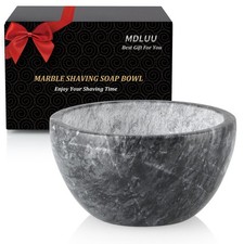 MDLUU Marble Shaving Soap Bowl, 4.7" 4.7'' W  2.6'' H , Black