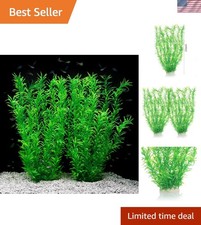 Eco-Friendly 21-Inch Tall Plastic Plants for Stunning Fish Tank Decor - 2pcs