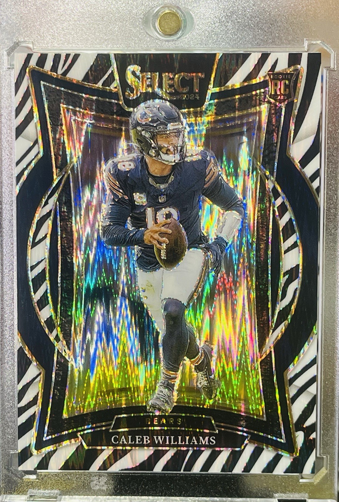 💥2024 Select Concourse Caleb Williams Zebra Shock (RC) - Chicago Bears 🐻