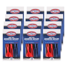 Kingsford Plastic Cutlery Set, Red White and Blue, 75 Ct, 12-Pack