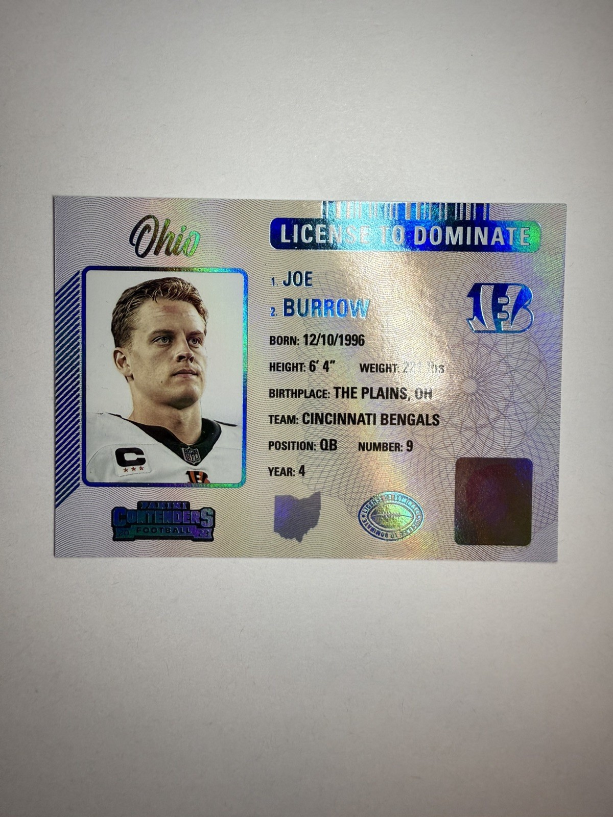 2023 Panini Contenders License to Dominate#22 Joe Burrow Sharp copy