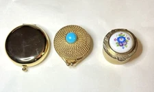 Set 3 Compact & Pill Holder Estee Lauder Lucidity Transparent Golden Perfume