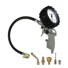 FAIRAIR Reifenfüller geeicht | präziser Luftdruckprüfer | mit 5 Adapter | WIKA