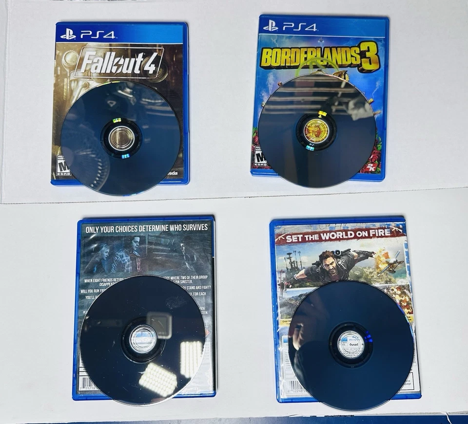 Lote de juegos PS4 L-Fallout 4, Borderlands 3, Until Dawn, Just Cause 3, limpios y probados Foto 3 de 3