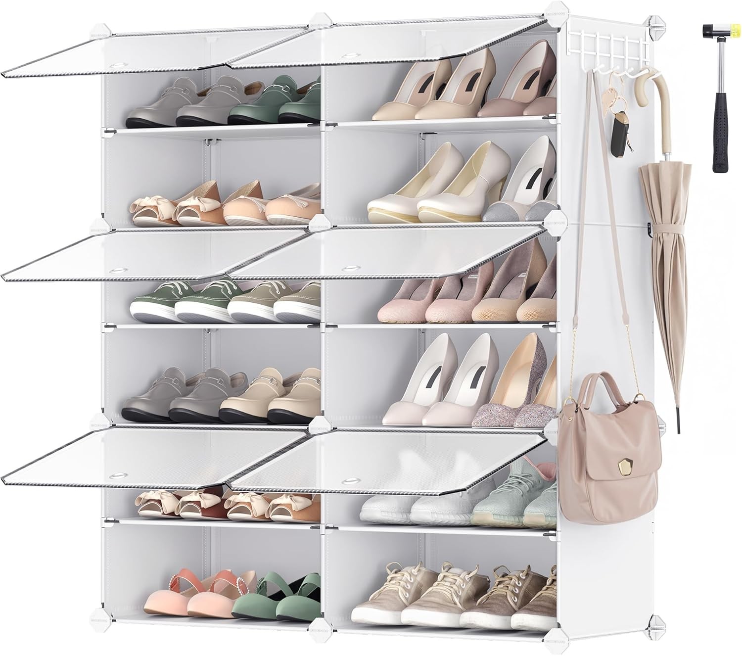 SONGMICS Scarpiera Modulare 6 Scomparti: Salvaspazio per 24 Paia Scarpe