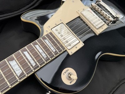 2003 Epiphone Les Paul Standard Ebony Black Electric Guitar w/ Gig Bag