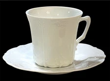 Hutschenreuther Germany Baronesse Cup & Saucer White Porcelain MINT Never Used