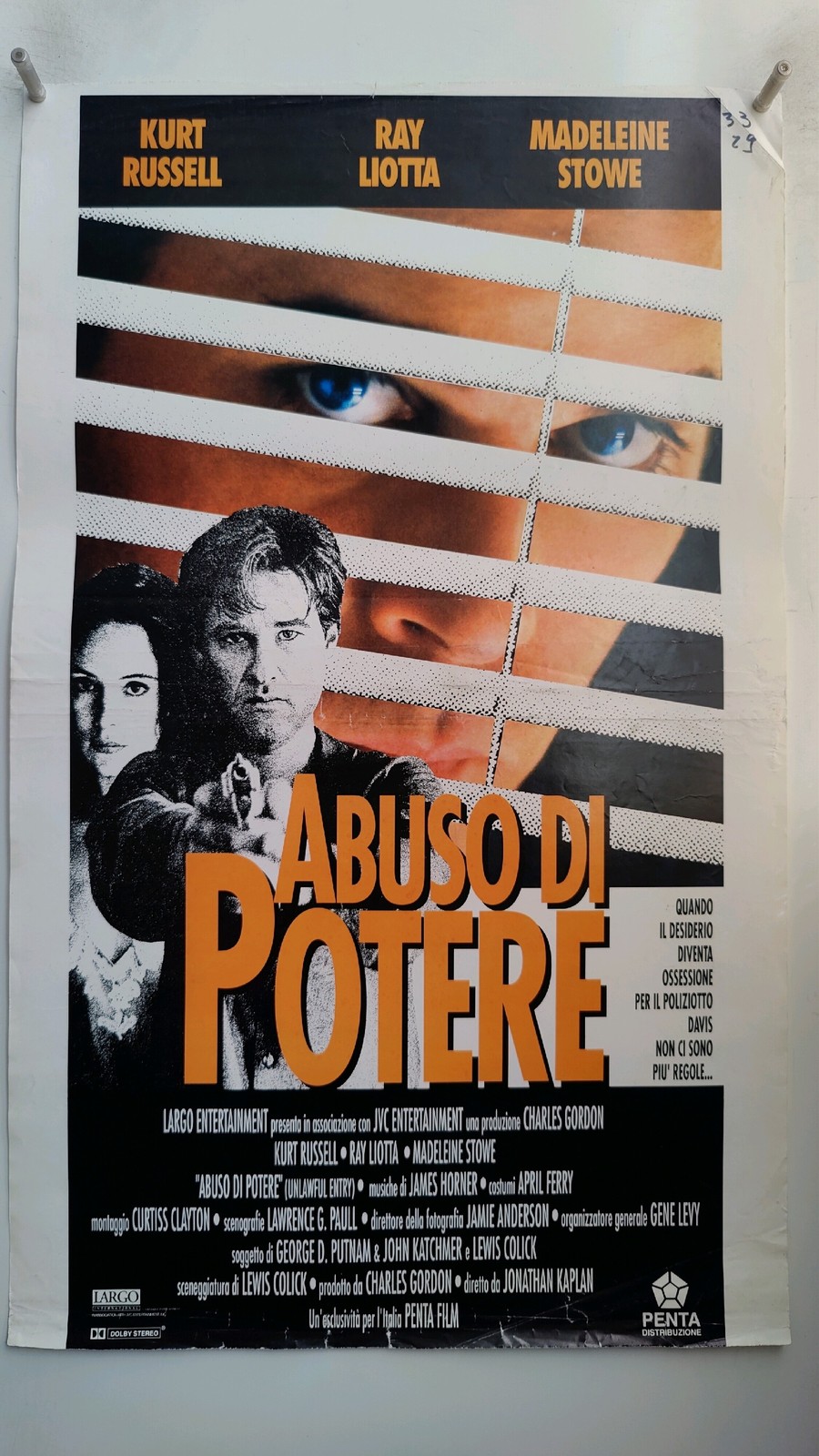 Locandina originale film Abuso di potere (1992) - Regia di Jonathan Kaplan