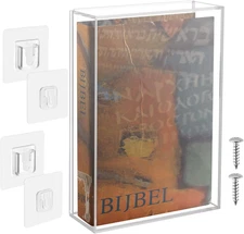 Clear Display Case for Bible, Acrylic Wall Mount Vertical & Horizontal Display C