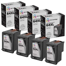 LD Replacement HP 64XL High Yield Black Ink 4PK for ENVY 6255, 7155, 7855
