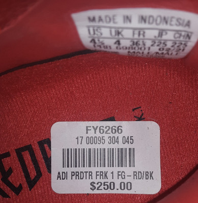 ADIDAS PREDATOR FREAK .1 L FG FIRM SOCCER SHOES USA BOY GIRL 4.5 WOMEN 5.5 $250