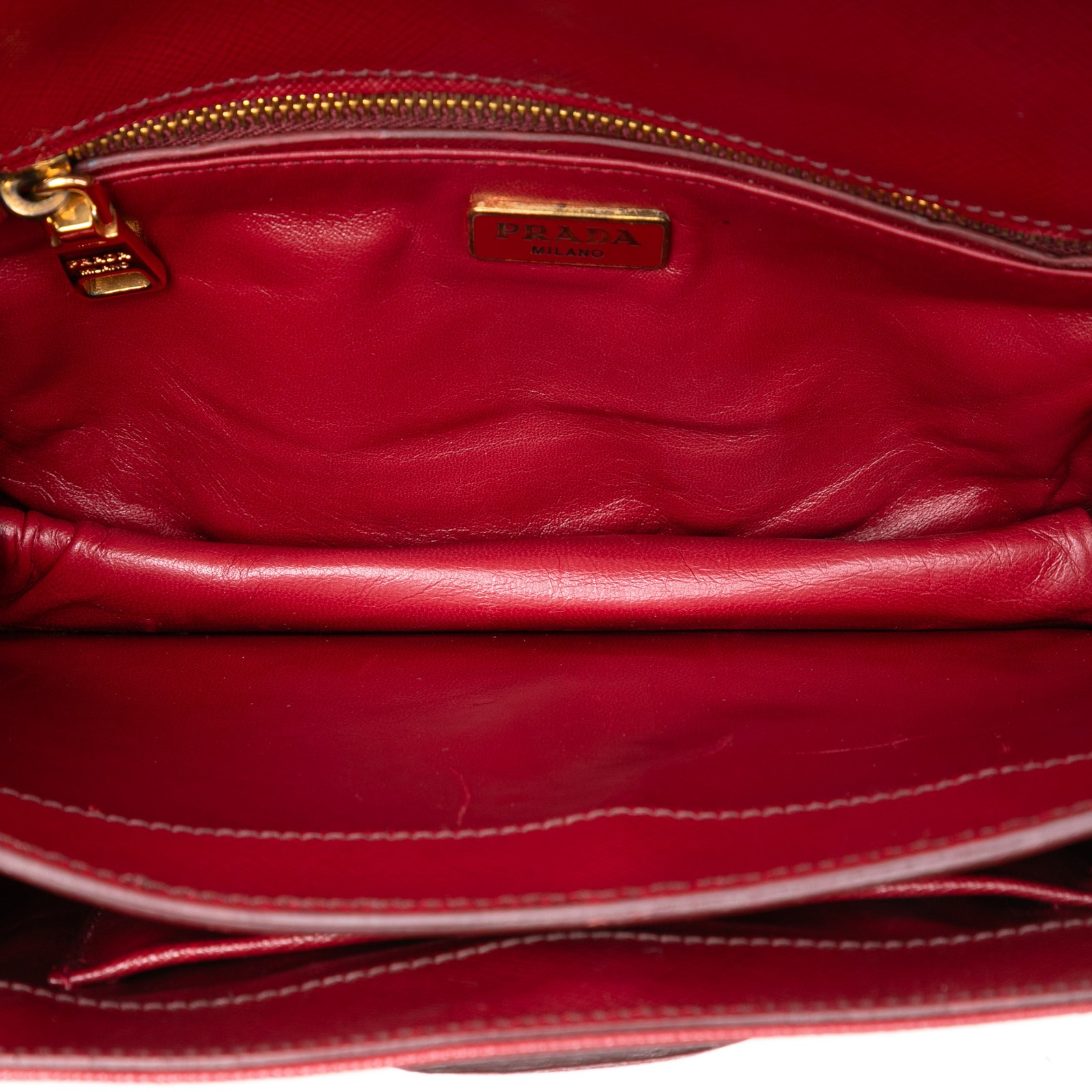 Authenticated Prada Saffiano Crossbody Red Leather thumbnail 4