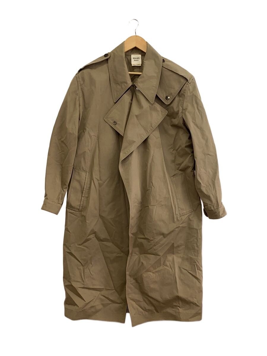 Hermes Trench Coat/40/Cotton/Cml/Plain 6533