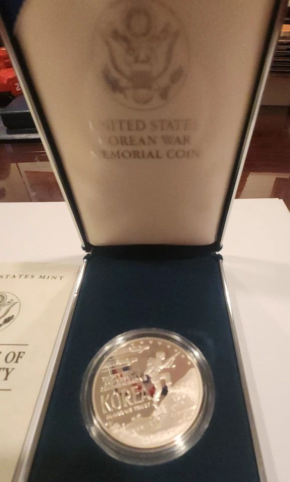 1991 US Mint Korean War Memorial Commemorative Proof Silver Dollar Coin OGP COA - Image 2 of 4