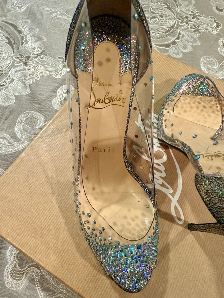 Christian Louboutin Very Strass PVC 120mm Nappa Mica - Image 3 of 4