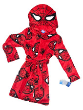 Marvel's Spiderman Red Fleece Hooded Kids Robe size 6/7