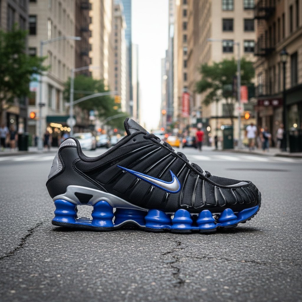 🔥 Nike Shox TL Black Racing Blue Metal Silver CN0151-004 Men's