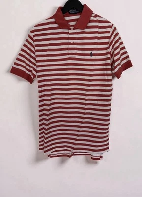 Polo Ralph Lauren Polo Shirt Rot Weiß Gestreift Herren M Vintage - Bild 1 von 4