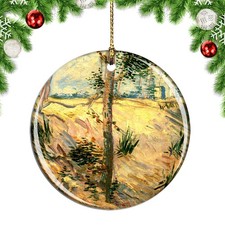 Van Gogh Trees In A Field On A Sunny Day Christmas ornament city travel souvenir