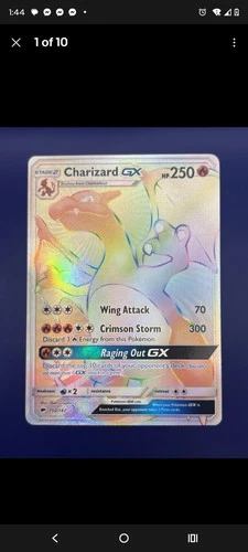 Charizard GX 150 Burning Shadows Secret Rare Rainbow Pokémon TCG - NM