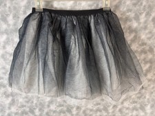 Black Layered Tulle Tutu Skirt S/M Elastic Waist Costume Dance Halloween Cosplay