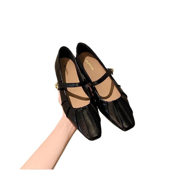 PANTOFOLA D’ORO Scarpe donna mezze pantofole Mary Jane Baotou estive nuovo stile punta quadrata taglia