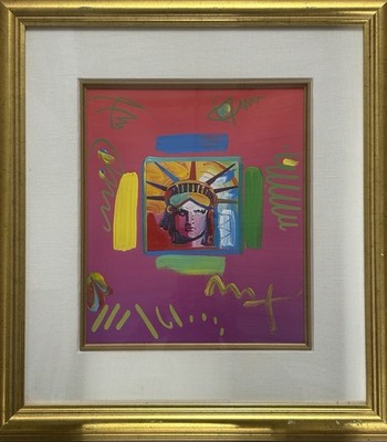 Peter Max Original  Liberty Head II  Mixed Media On Paper
