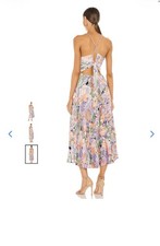 ASTR The Label Blythe Pleated Floral Dress Coral Multi S CutOut Strappy $164msrp