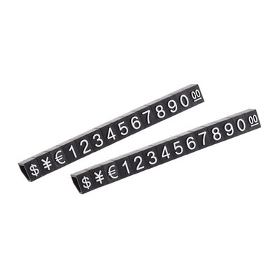 Adjustable Mini Cube Price Tag Display Number White on Black,6.3x9mm,14 sets