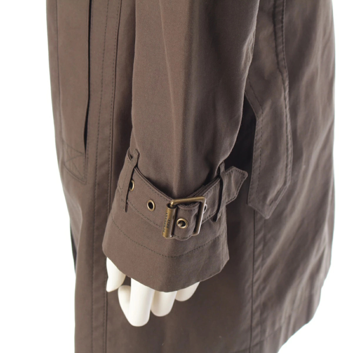 BURBERRY Cotton Bullitt Belted Trench Coat Jacket Outer Olive Khaki Green 38 [Us thumbnail 7