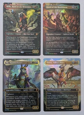 MTG Set of 4 Bloomburrow Mythic Commanders Borderless Foil Magic the Gathering 