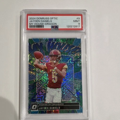 2024 Panini Donruss Optic My House! Jayden Daniels #9 Dragon Prizm /24 Rookie