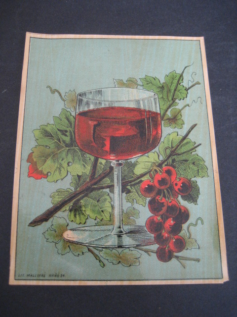 Vecchia Etichetta Di Bebidas. Litografia Mallofré Barcelona